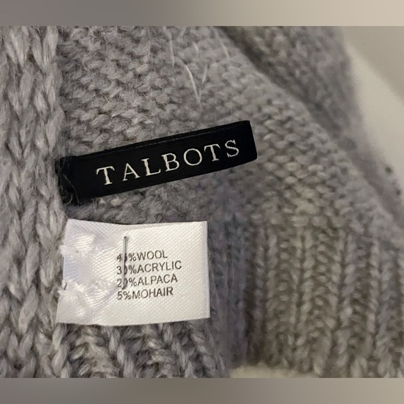 Talbots wool alpaca mohair blend gray scarf chic girly snow winter - Picture 3 of 4